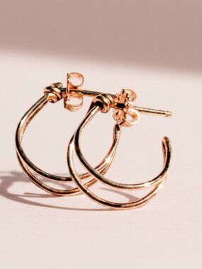 Handcrafted Rose Gold Filled Hoop Earrings